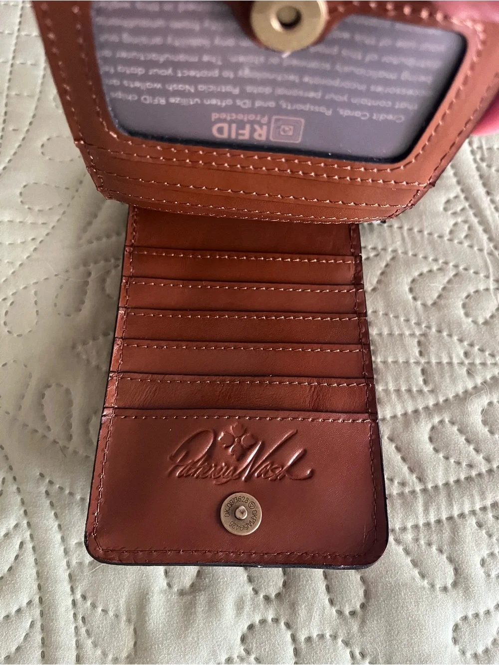 Patricia Nash Leather Crossbody Phone Pouch - Brown